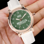 Simple green minimal Monogram Watch<br><div class="desc">Personalized watch with Simple green minimal Monogram This watch can be customized by changing the text with the name It can be an ideal gift for newlyweds or for silver or golden wedding anniversaries. Monogram Watch Romantic Couple Gift His and Her name monogram initials Custom name Watches for Men and...</div>