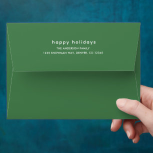Simple Green Modern Christmas Envelope