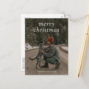 Simple Green Modern Christmas Holiday Postcard