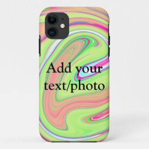 Simple green orange watercolor add your text name iPhone 11 case