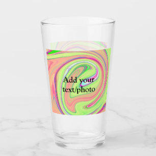 Simple green orange watercolor add your text name  glass