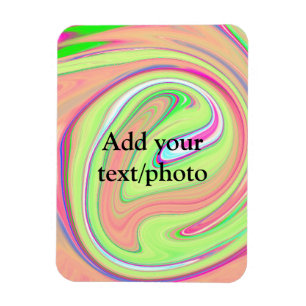 Simple green orange watercolor add your text name magnet