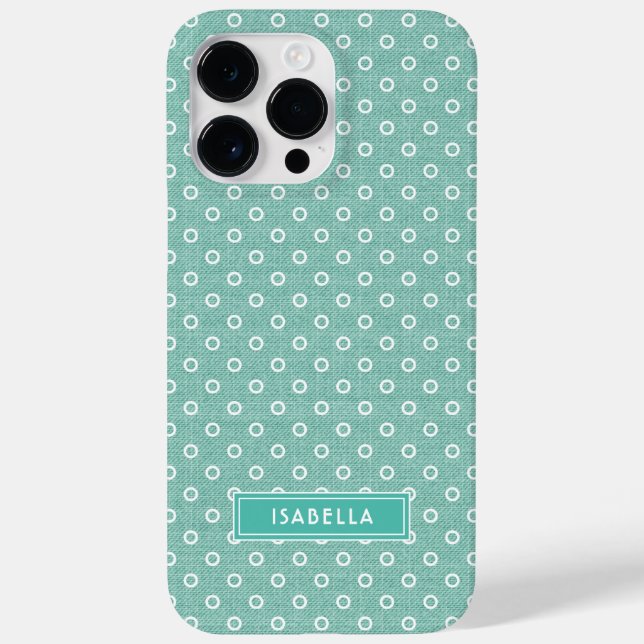 Simple Green Pattern Modern Girly Stylish Name Case-Mate iPhone Case (Back)