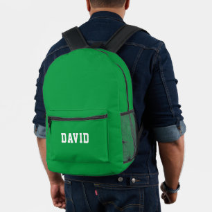 Simple Green Personalised Printed Backpack