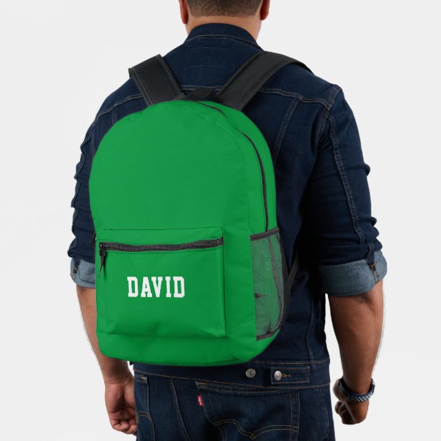 Simple Green Personalised  Printed Backpack (Insitu (Model))