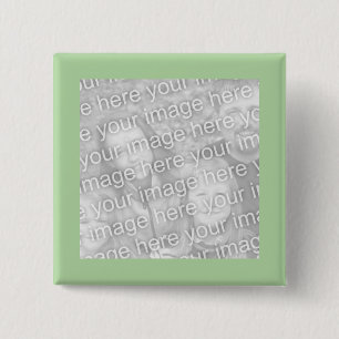 simple green photo frame 15 cm square badge