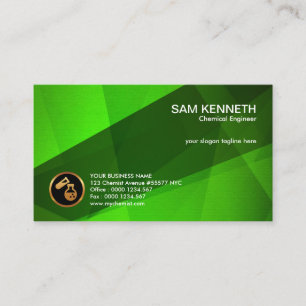 Simple Green Polygonal Crystal Shades Chemist Business Card