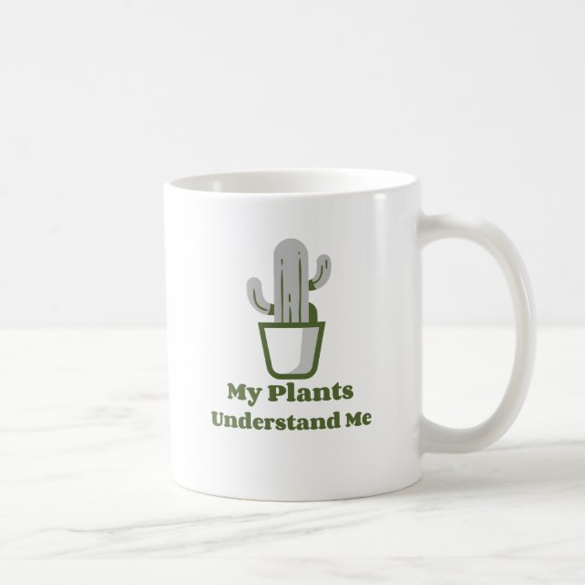 Simple green potted cacti  coffee mug (Right)