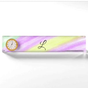 Simple green purple watercolor add your monogram n nameplate