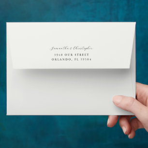 Simple Green Return Address Wedding Envelope