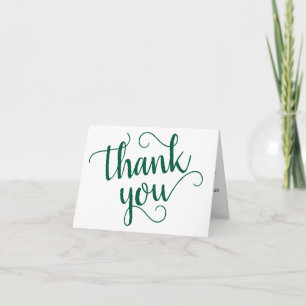 Simple Green Script   Hunter Flourish Any Event Thank You Card