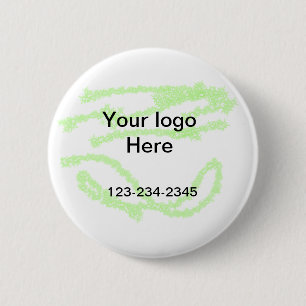 Simple green sparkle glitter add your logo number 6 cm round badge