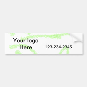 Simple green sparkle glitter add your logo number bumper sticker