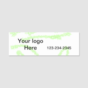 Simple green sparkle glitter add your logo number name tag