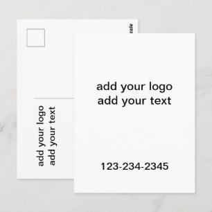 Simple green sparkle glitter add your logo number  postcard