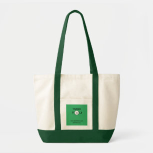 Simple green sparkle glitter add your logo number tote bag