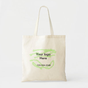 Simple green sparkle glitter add your logo number  tote bag