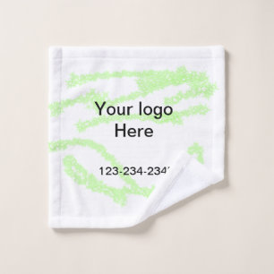 Simple green sparkle glitter add your logo number wash cloth