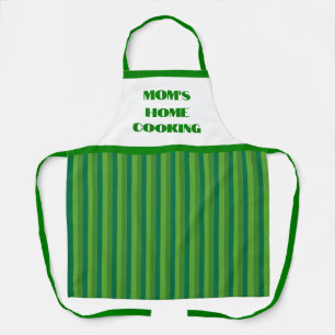 Simple Green Stripe Mom's Home Cooking Apron