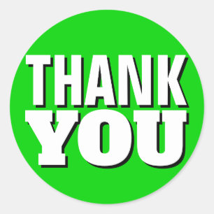Simple Green Thank You Classic Round Sticker