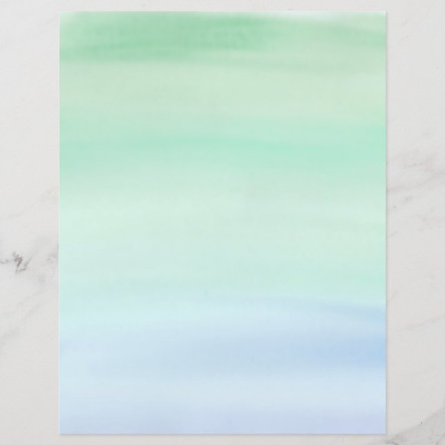 Simple Green to Blue Watercolor Wash (Front)