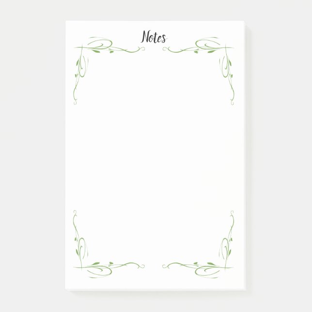 Simple Green Vine Outline Notes (Front)