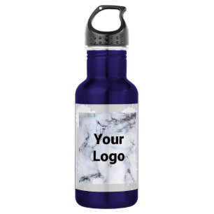 Simple green watercolor abstract add logo text min 532 ml water bottle