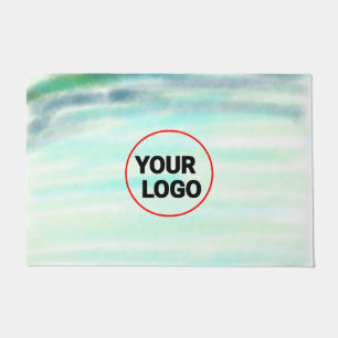 Simple green watercolor abstract add logo text min doormat