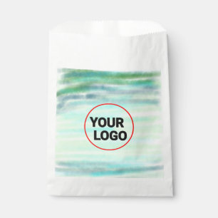 Simple green watercolor abstract add logo text min favour bag