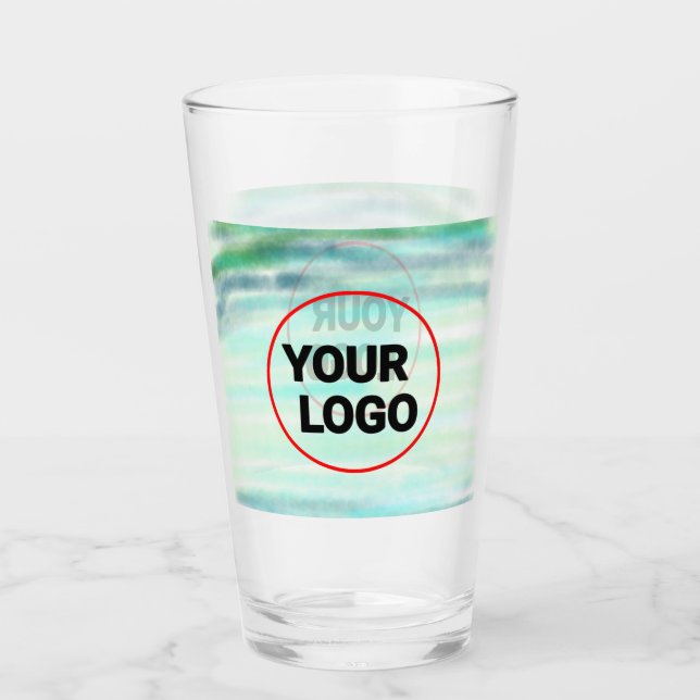 Simple green watercolor abstract add logo text min glass (Front)