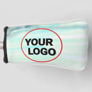 Simple green watercolor abstract add logo text min golf head cover