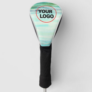 Simple green watercolor abstract add logo text min golf head cover