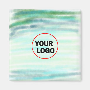 Simple green watercolor abstract add logo text min magnet