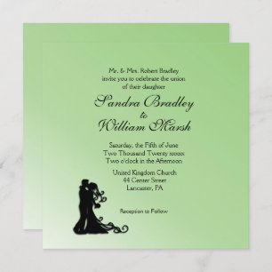 Simple Green Wedding Invitation