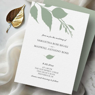 Simple Green Wedding Invitation