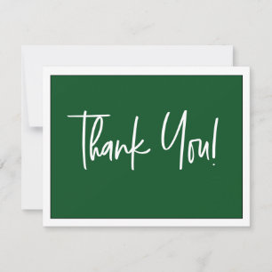 Simple Green White Company Logo Social Thank You Card