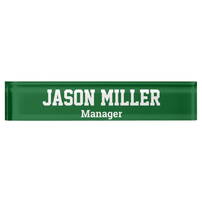 Simple Green with White Lettering Nameplate (Front)