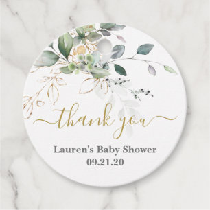 Simple Greenery Baby Shower Favour Tags