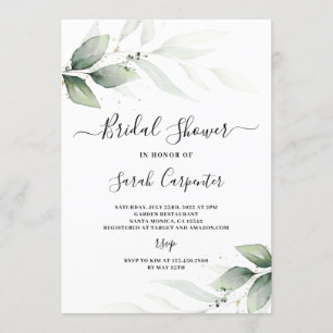 Simple Greenery Bridal Shower invitation