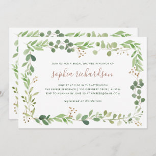 Simple Greenery Bridal Shower Invitation