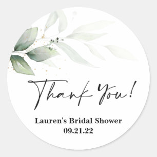 Simple greenery bridal shower sticker