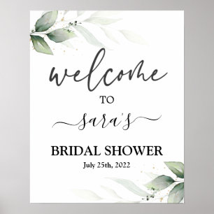 Simple Greenery Bridal Shower Welcome sign