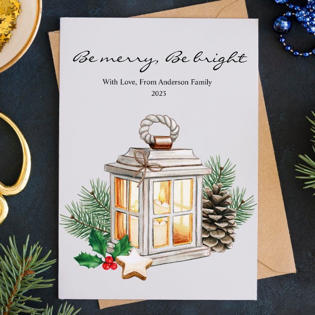 Simple Greenery Candle Christmas Flat Holiday Card (Creator Uploaded)