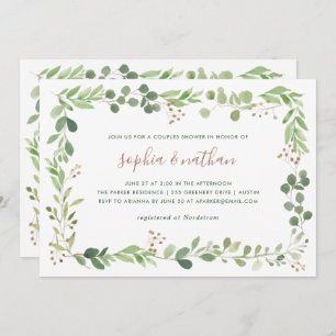 Simple Greenery   Couples Shower Invitation