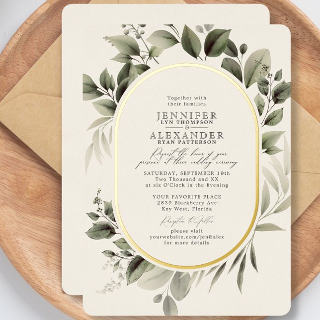 Simple Greenery Eucalyptus Ivory Wedding Gold (Creator Uploaded)