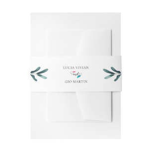 Simple Greenery Eucalyptus Leaves Invitation Belly Band