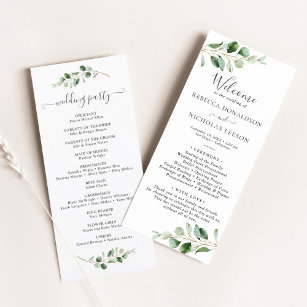 Simple Greenery Eucalyptus Wedding Program