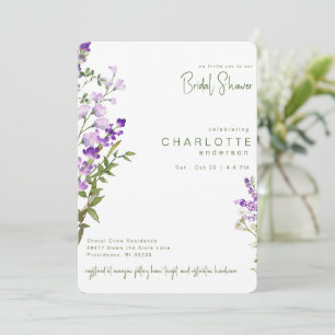 Simple Greenery Lavender Rounded Bridal Shower Invitation