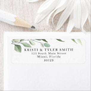 Simple Greenery Leaves Return Address Label