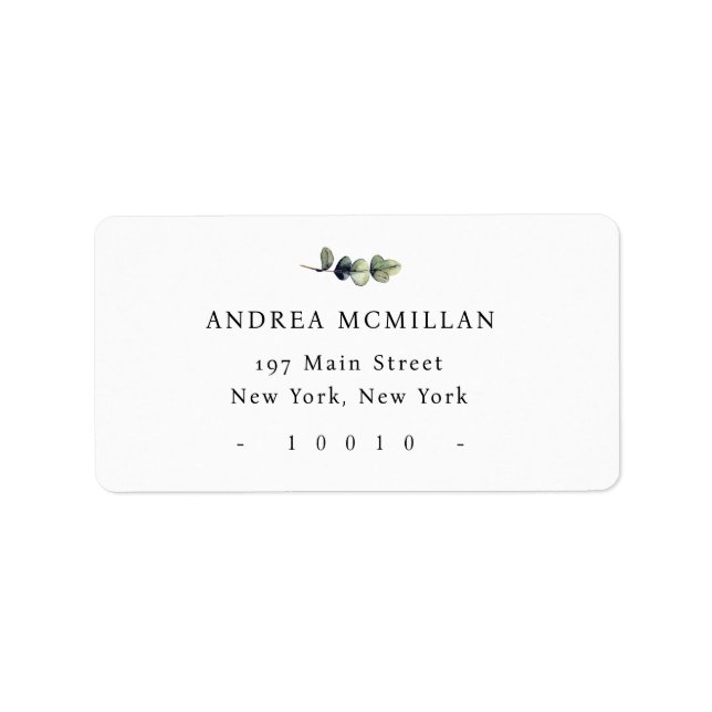 Simple Greenery Modern Return Address Label (Front)